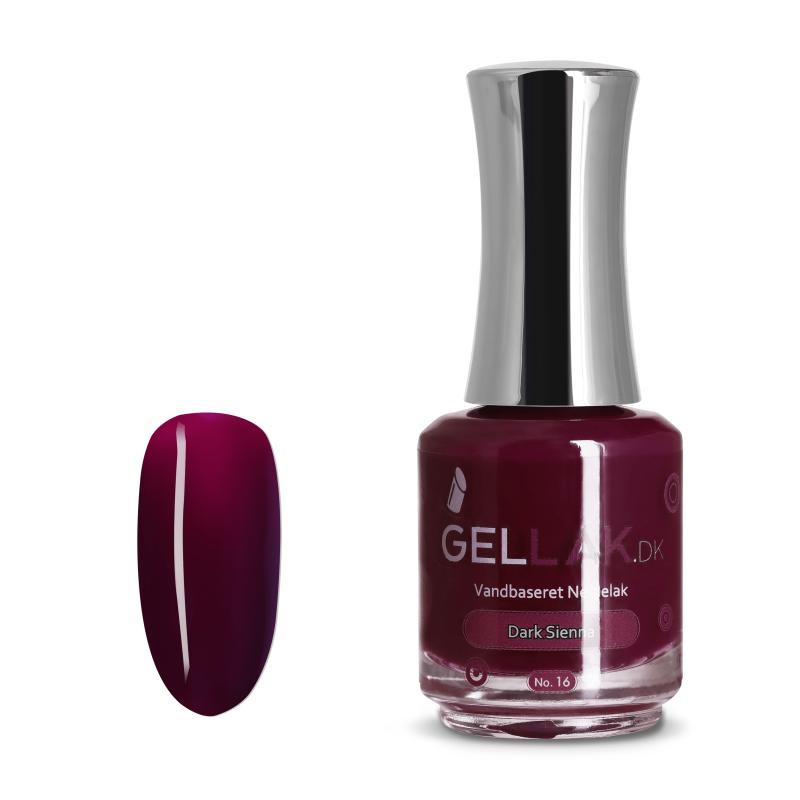Rød Vandbaseret Neglelak "Dark Sienna" 15 ml - Kvalitet!