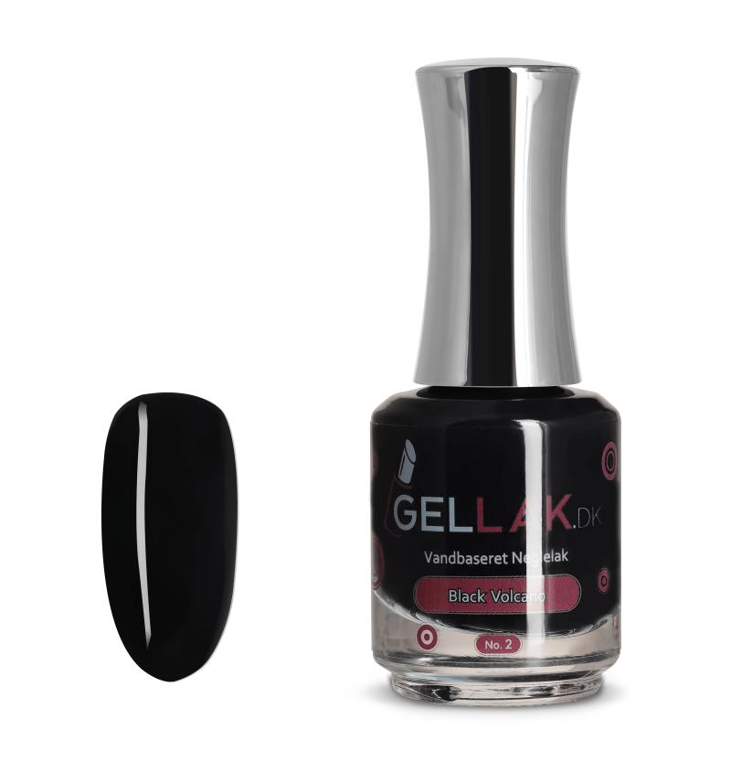 Sort Vandbaseret Neglelak    Quot Black Volcano Quot  No  2   15 Ml   Gellak Dk