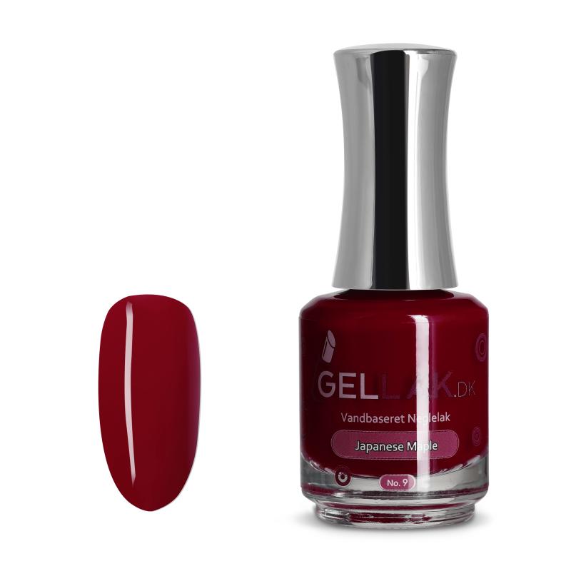 Rød Vandbaseret Neglelak "Japanese Maple" 15 ml - Skånsom!