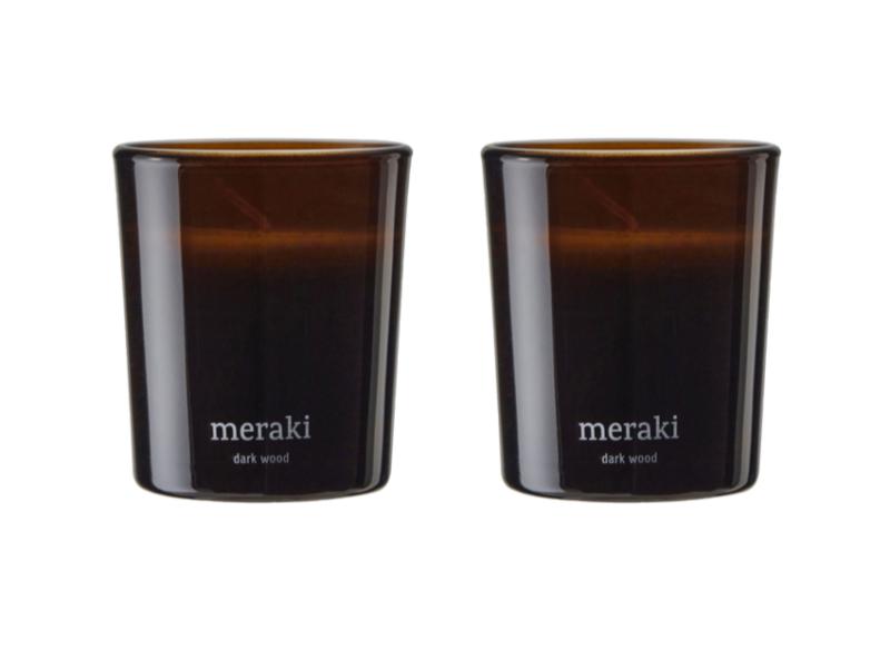 Meraki Duftlys Dark Wood 2 Stk 7cm X 6cm