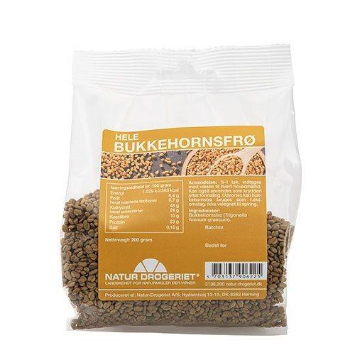 Natur Drogeriet Hele Bukkehornsfrø 200g - Kvalitet til dig!
