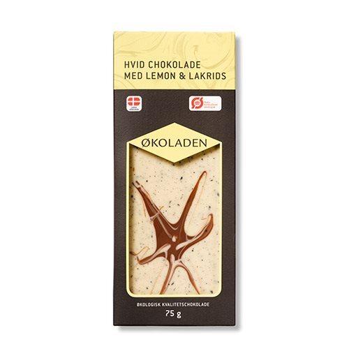 økoladen Chokolade Hvid Lemon Lakrids ø 75g
