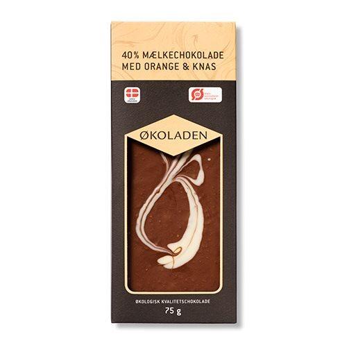 økoladen Chokolade Mælk Orange Knas ø 75g