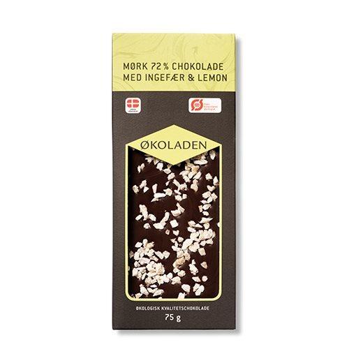 Økoladen Mørk Chokolade med Ingefær og Citron 75g