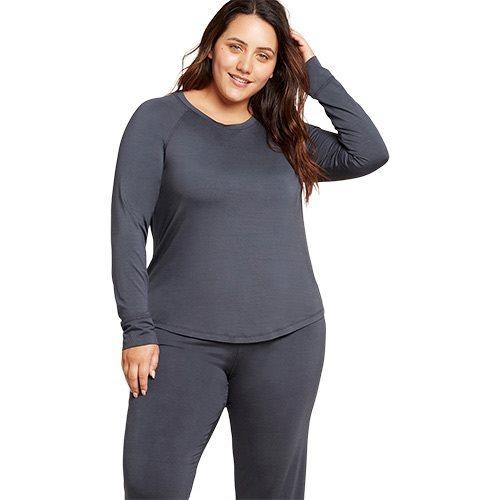 Boody Goodnight Raglan Sleep Top Storm Str M