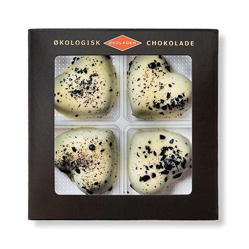 Økologiske Marcipanhjerter med Lakrids - 4 Stk. 75g