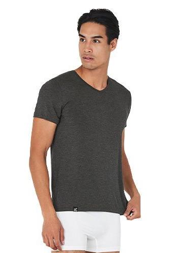 Boody Men S V Neck T Shirt Dark Marl Str L
