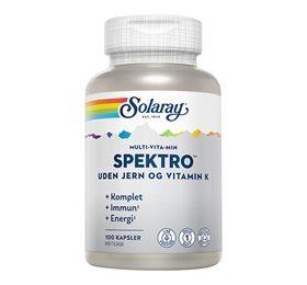 Solaray Spektro U Jern Multi Vitamin 100 Kapsler