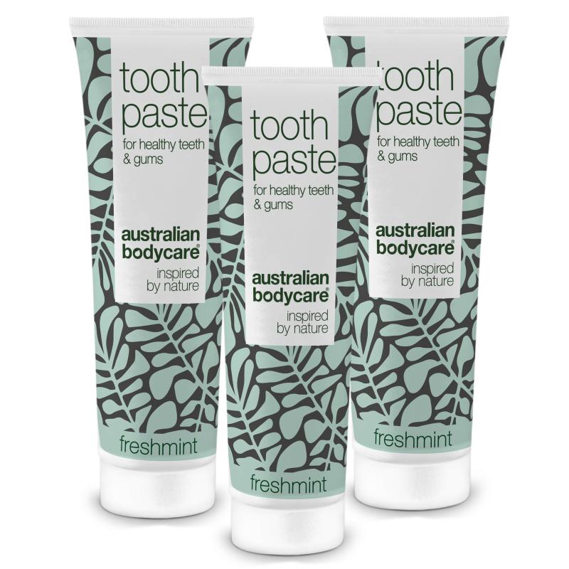 3 Stk  Tea Tree Oil Tandpasta Freshmint ?  Til Daglig Pleje Ved Paradentose  Svamp Og Tandkødsbetændelse   3 Stk