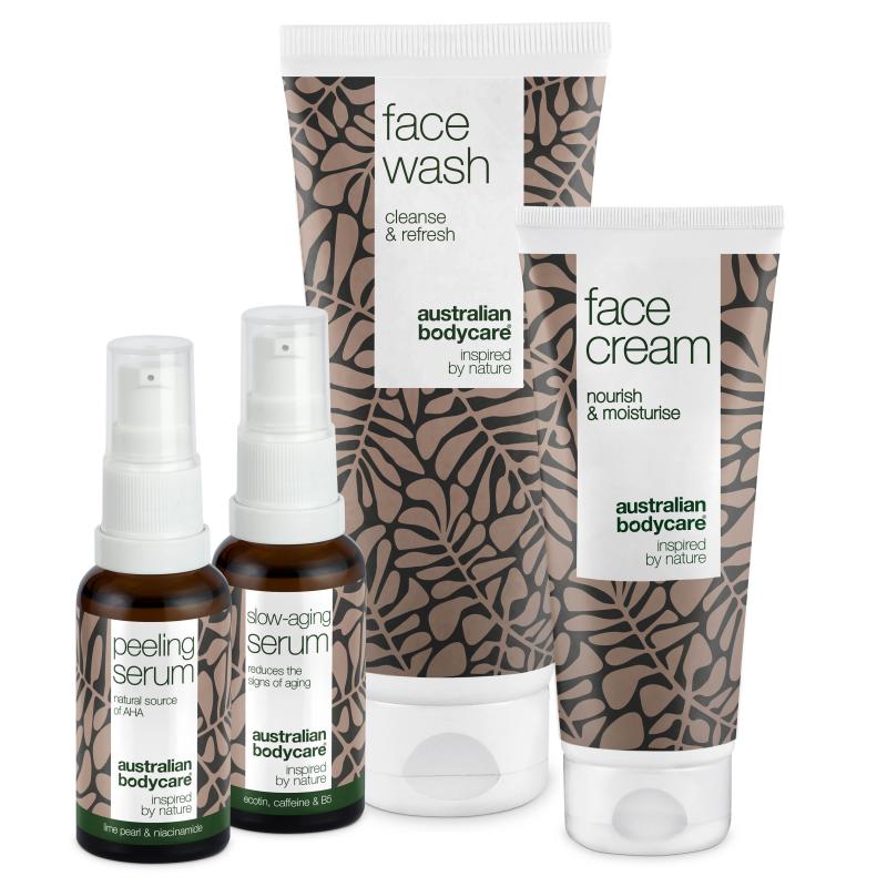 4 Pak Anti Age Produkter Til Moden Hud  50  ?  Anti Age Serum  Peeling Serum  Rens Og Ansigtscreme Mod Rynker