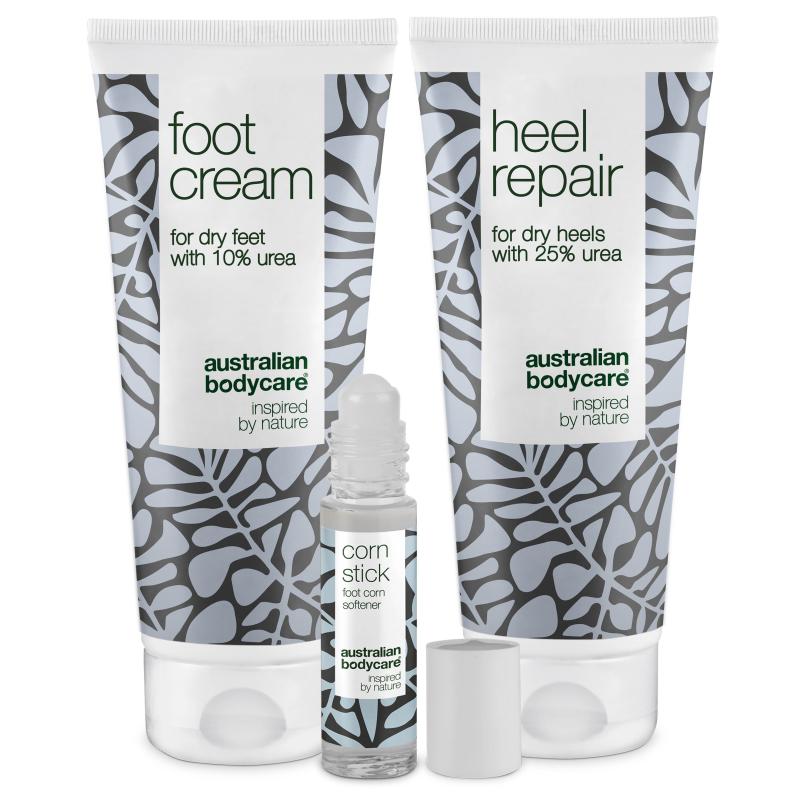 3 Pak Til Pleje Af Ligtorne Og Hård Hud ?  Fodcreme  Hælcreme Og Ligtorneolie Til Tørre Fødder