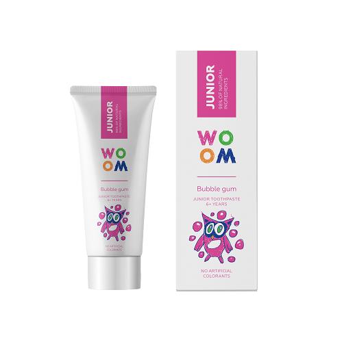 Woom Junior   Børnetandpasta Med Bubblegum Smag 6 år   50 Ml