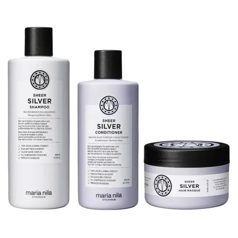 Maria Nila Sheer Silver Trio 350ml 300ml 250ml