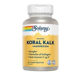 Solaray Koralkalk Med Vit C Og D Tyggetablet 90 Tab