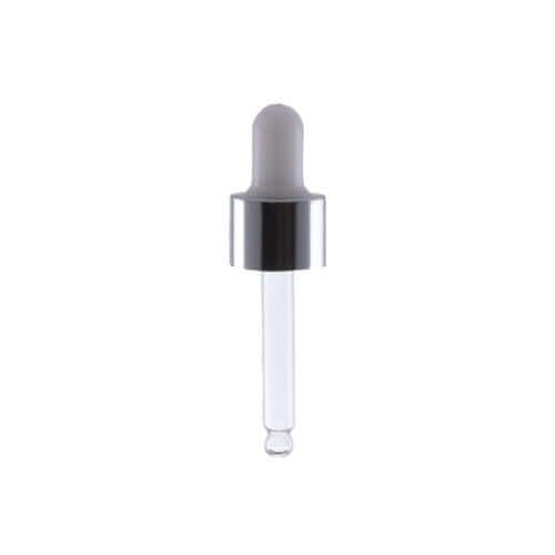 Sølv Låg Med Hvid Pipette 58 Mm    10 Ml    Din 18