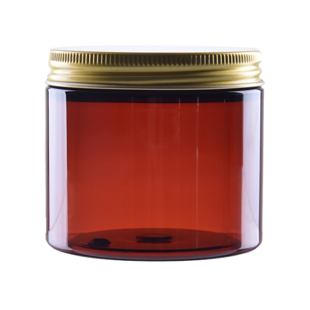 200 Ml  Brun Pet Bøtte Med Guld Alu Låg