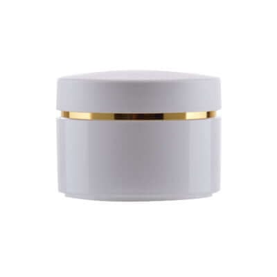 50 Ml  Hvid Creme Bøtte Med Guld Ring