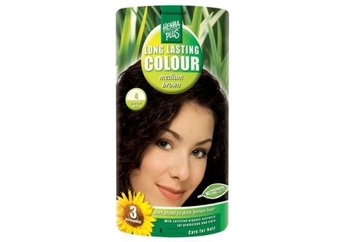 Hennaplus 4 Hårfarve Medium Brown Long Lasting Colour 40 Ml