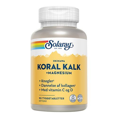 Solaray Koralkalk Med Vit C Og D Tyggetablet 90 Tabletter