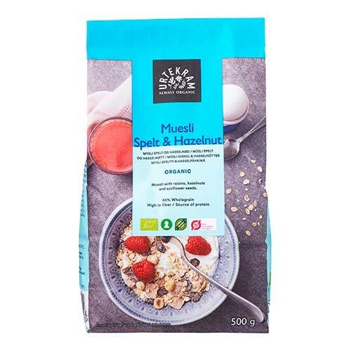Mysli Spelt   Hasselnød økologisk   500 Gram