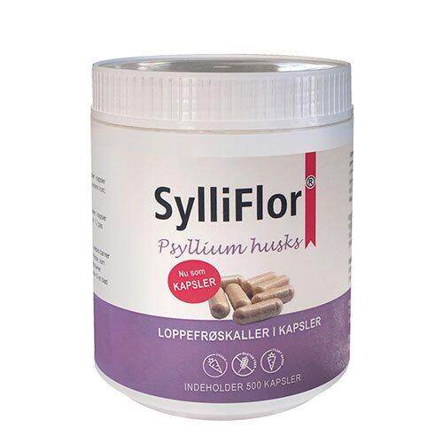 Sylliflor Psyllium Husks   Loppefrøskaller   500 Kapsler