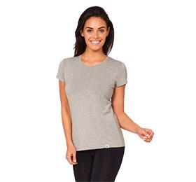 T Shirt Dame Lys Grå Str M Rund Hals