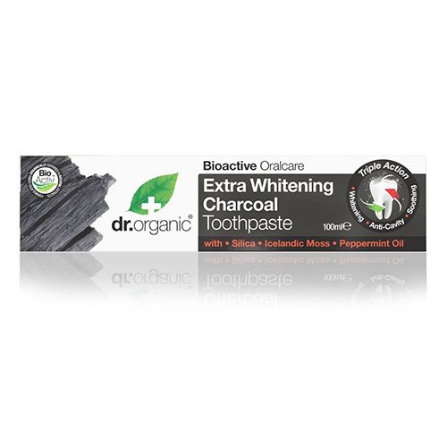 Tandpasta Extra Whitening Charcoal Dr Organic 100 Ml