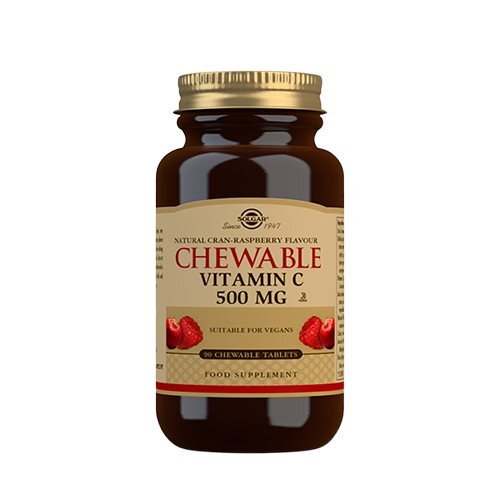 Solgar Vitamin C Tyggetablet Tranebær Hindbær Smag 90 Tab