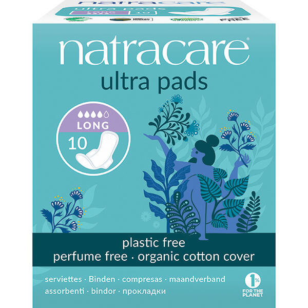 Natracare Long Ultra Bind Med Vinger øko 10 Stk