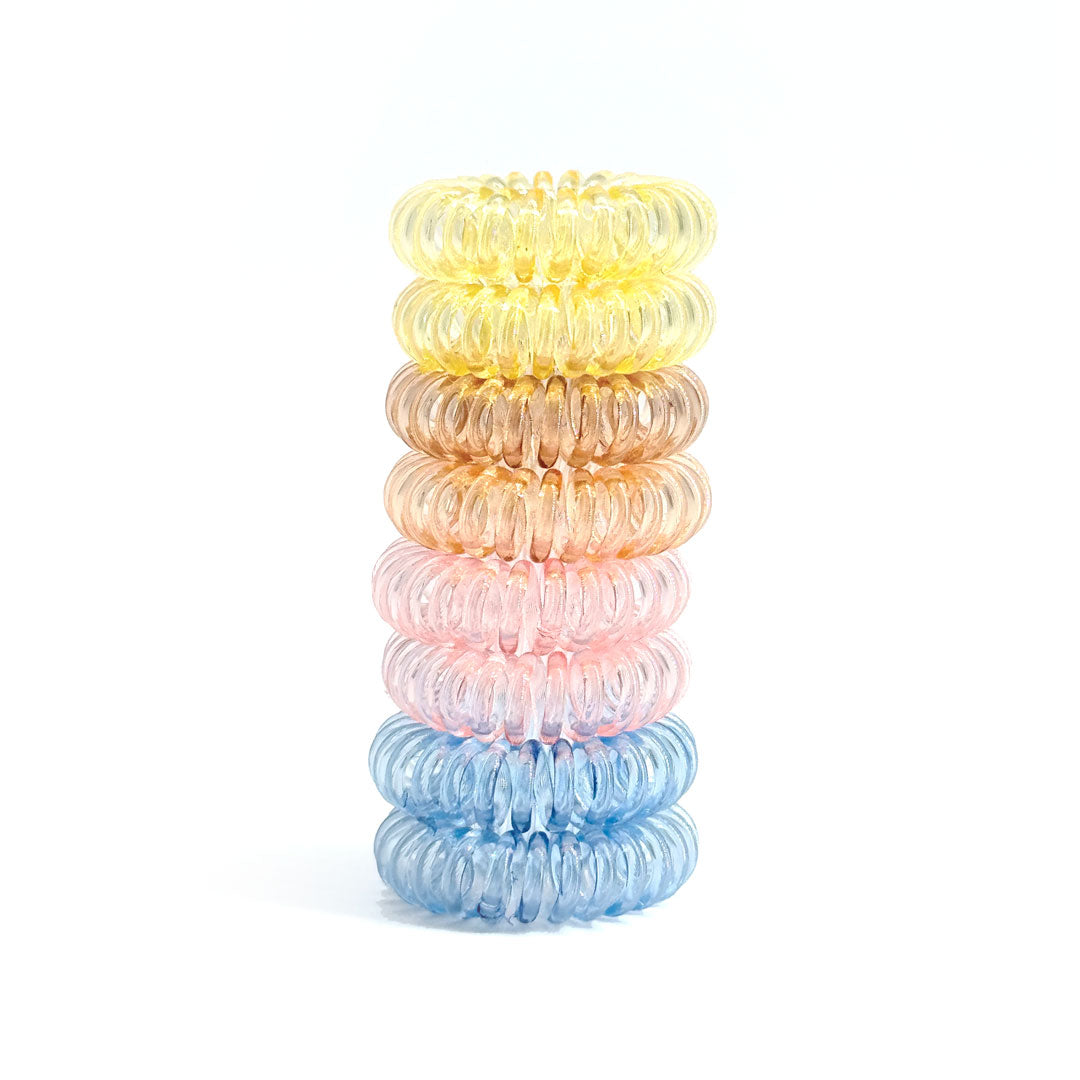 8 Pak Spiral Hårelastikker   Bubblegum