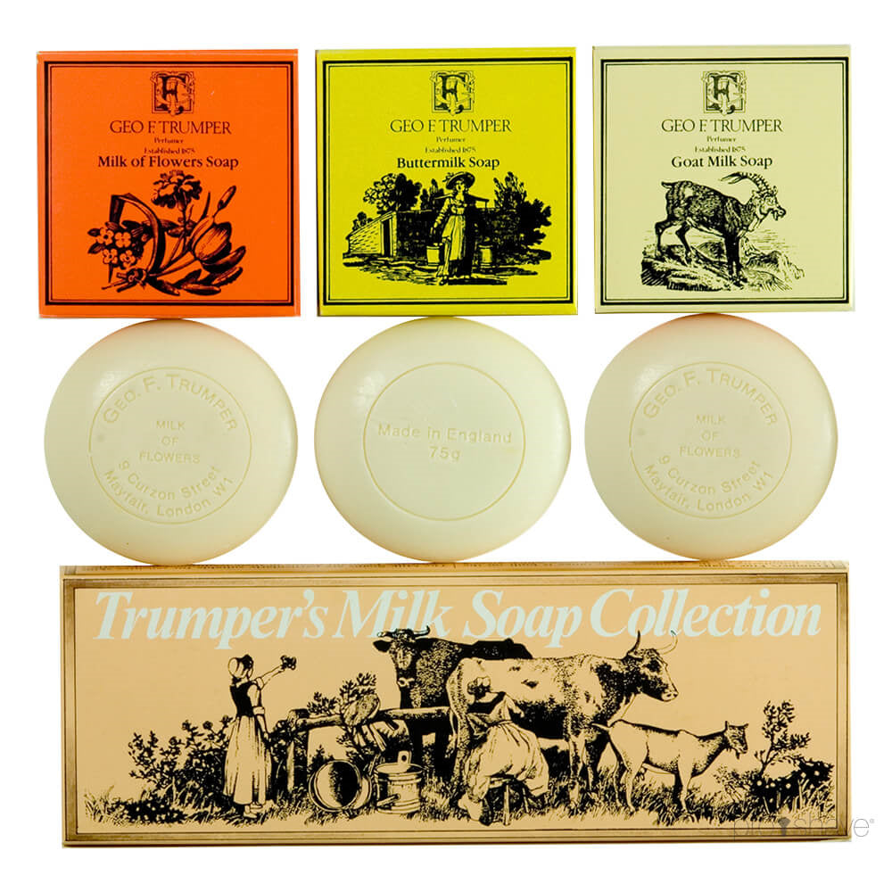 Geo F  Trumper Håndsæbe  Milk Soap Collection  3 X 75 Gr