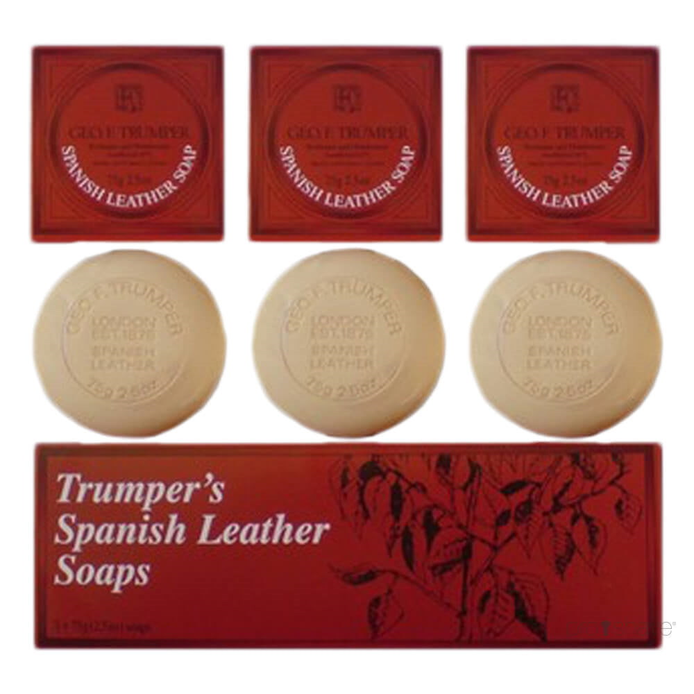 Geo F  Trumper Håndsæbe  Spanish Leather  3 X 75 Gr
