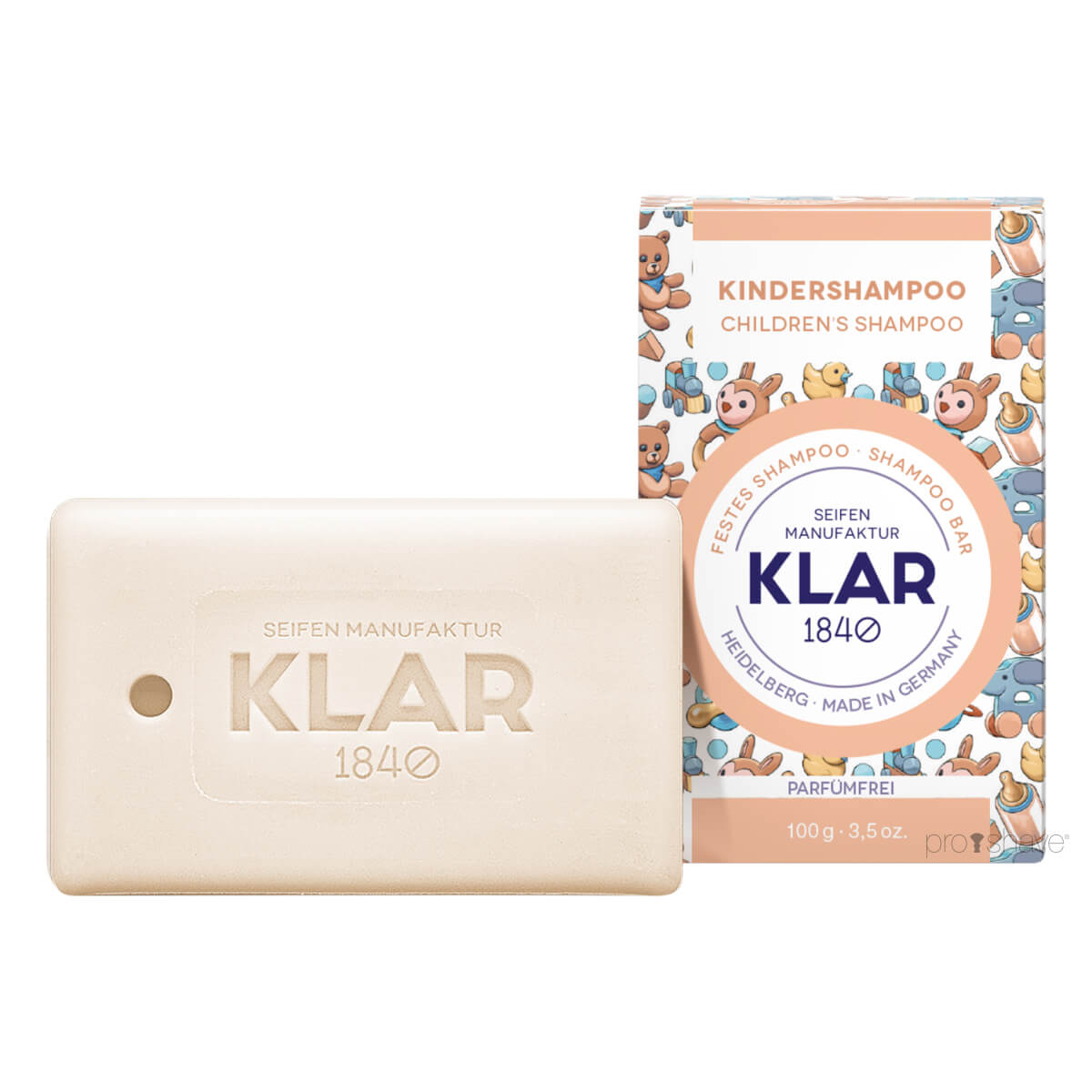 Klar Seifen Shampoo Til Børn  Parfumefri  Fast Sæbebar  100 Gr