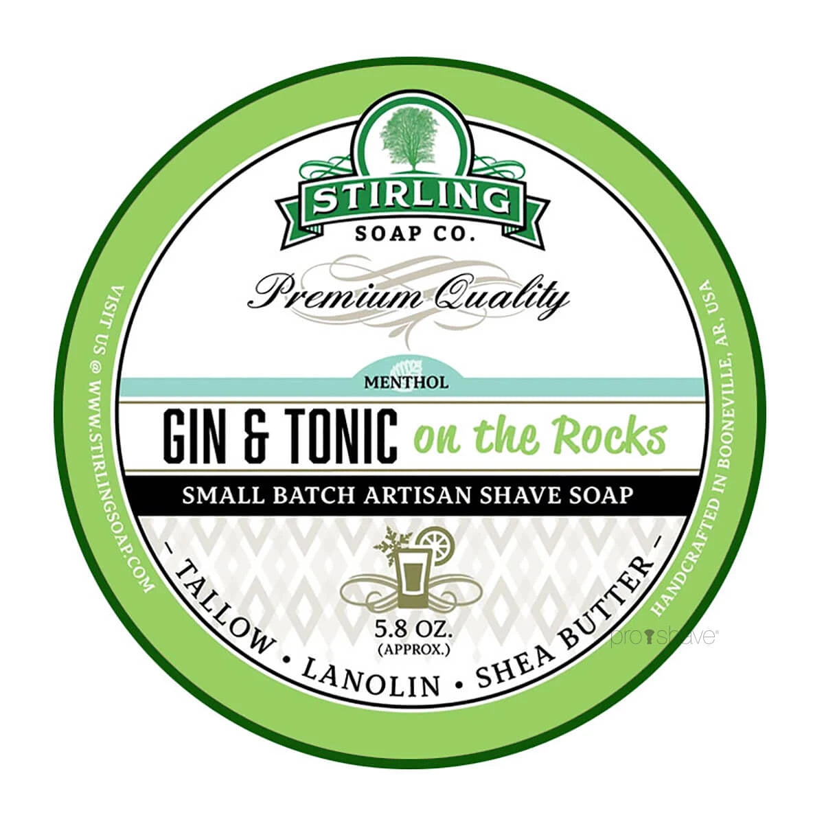 Stirling Soap Company Barbersæbe Gin Tonic On The Rocks 170 Ml