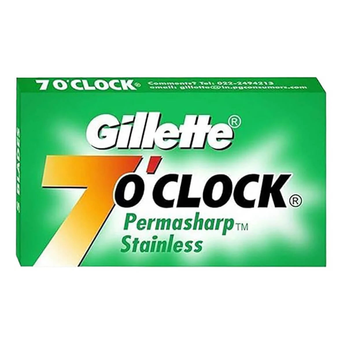Gillette 7 O Apos Clock Permasharp Stainless De Barberblade Grøn 10 Stk