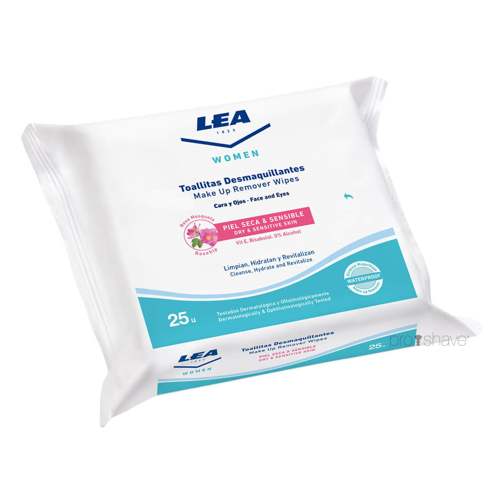 Lea Classic Make Up Remover Wipes Rosehip  Dry And Sensitive Skin  25 Stk