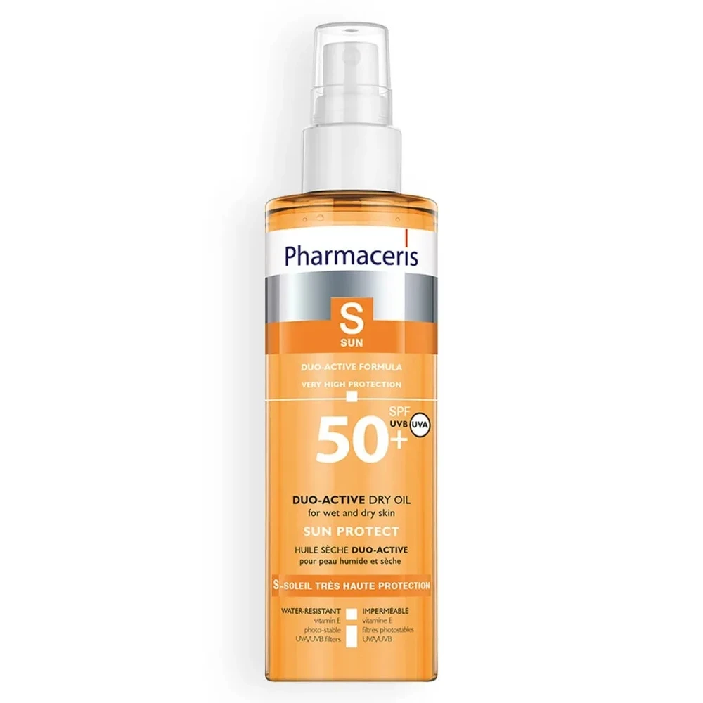 Pharmaceris S Solbeskyttende Olie Med Duoaktiv Formular Til Våd Og Tør Hud Spf 50 200ml