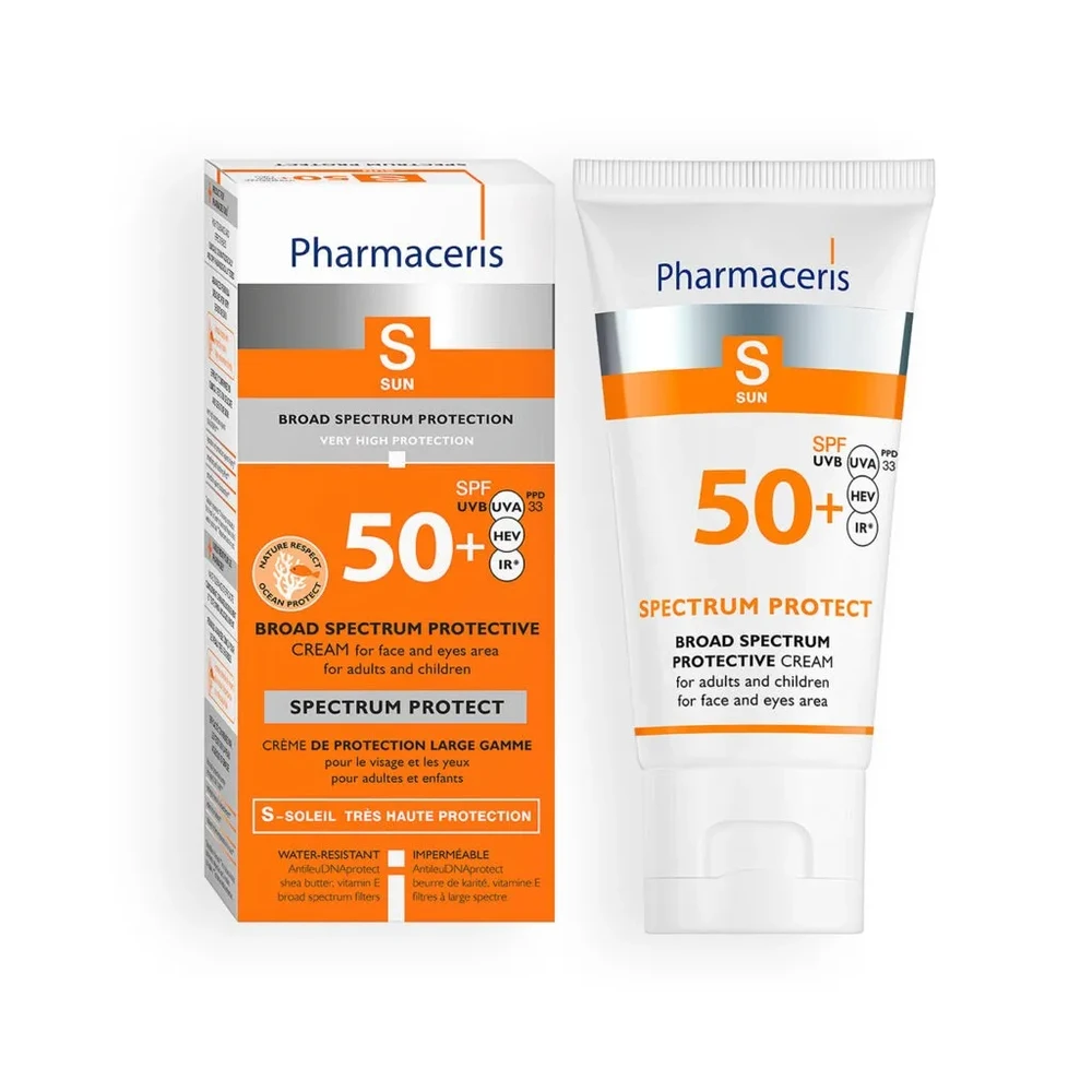 Pharmaceris S Spectrum Protect Creme Med Bredbåndsbeskyttelse Spf 50 Til Voksne Og Børn 50ml