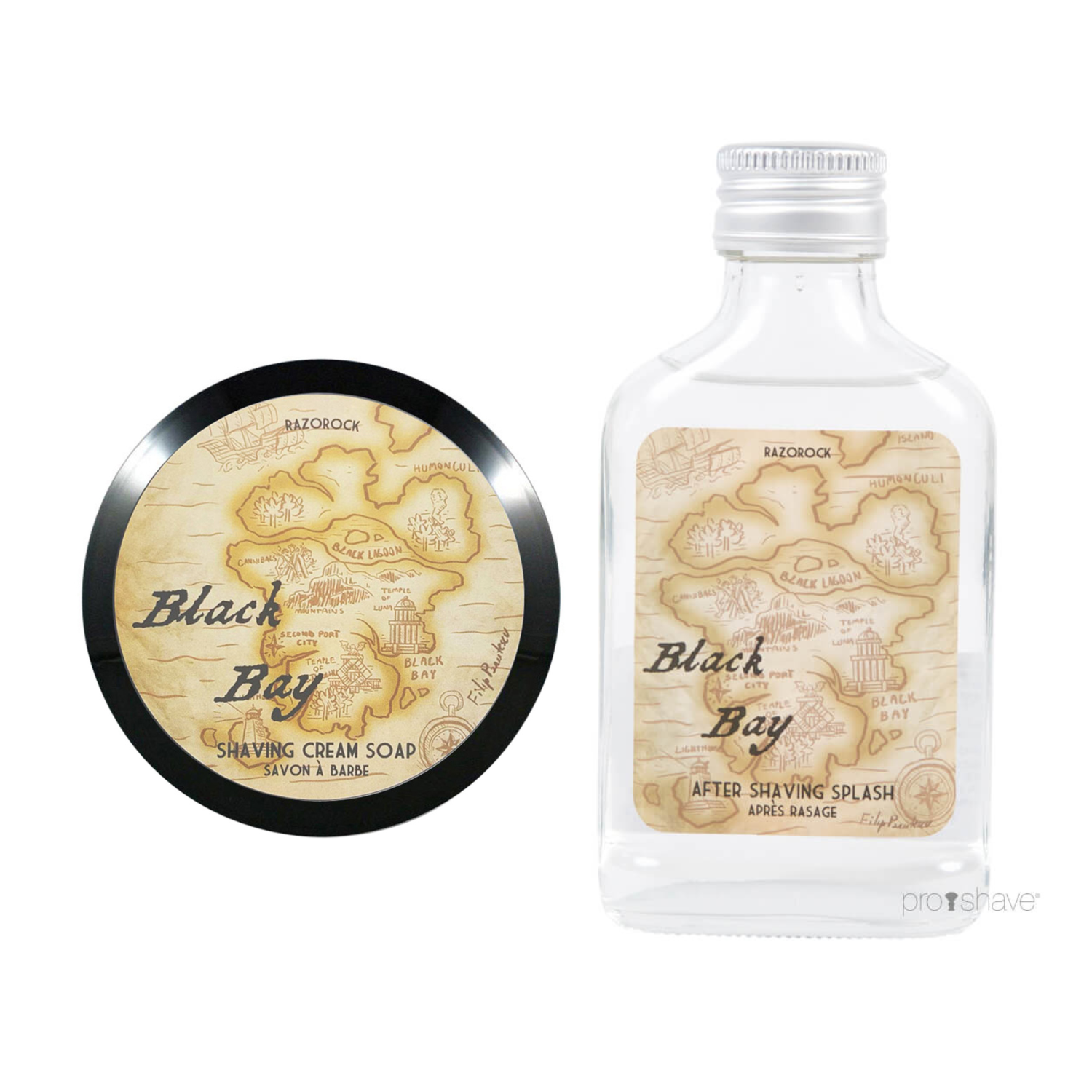 Razorock Black Bay Sæt Barbersæbe Og Aftershave