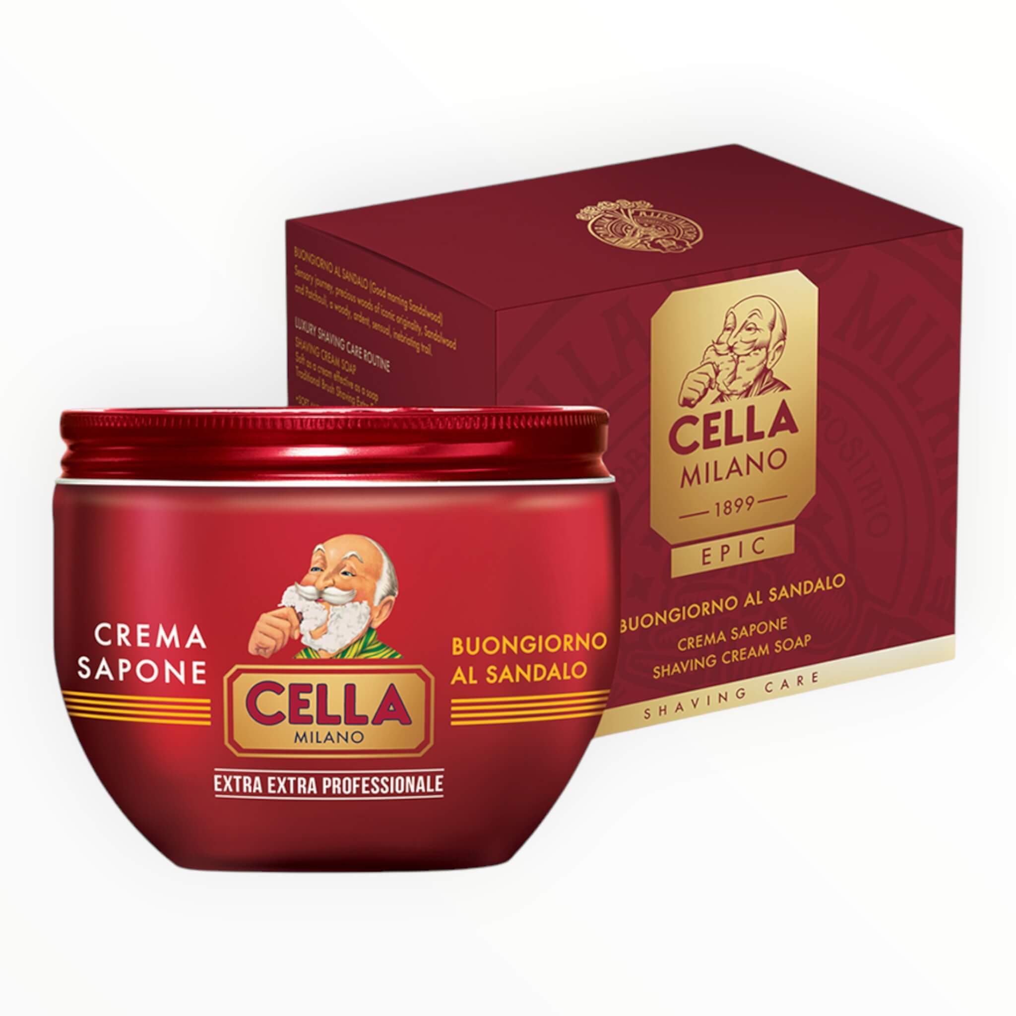 Cella Milano Epic Barbersæbe  Buongiorno Al Sandalo  300 Ml