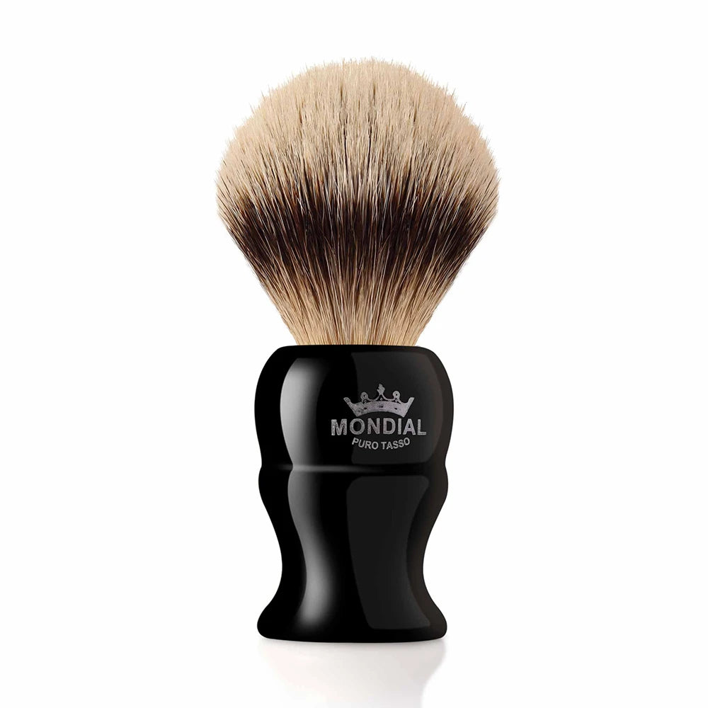Mondial Shaving Silvertip Badger Barberkost  Kinsley  22 Mm  Sort Kunstharpiks