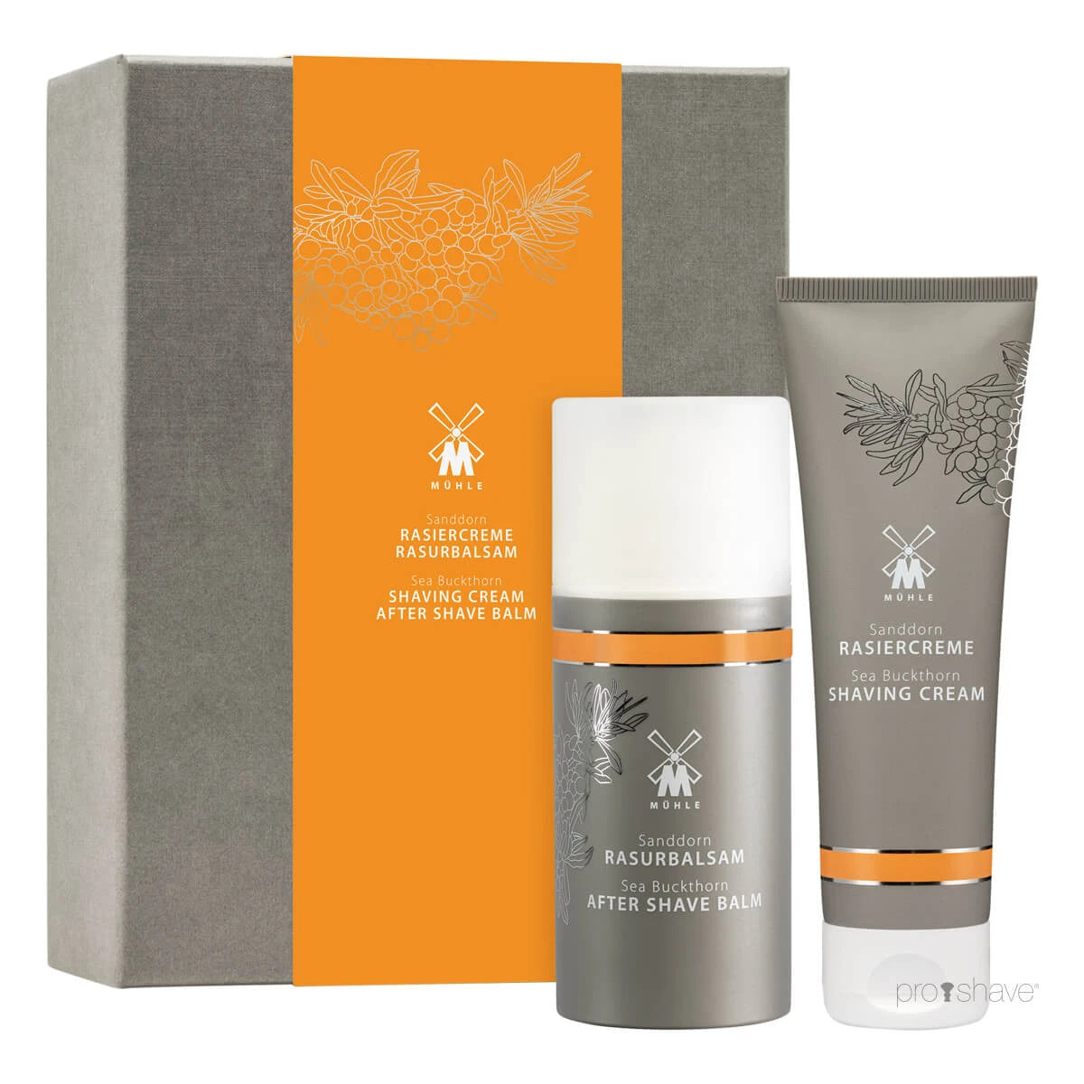 M? Hle Shaving Gaveæske Med Barbercreme Og Aftershave Balm Havtorn