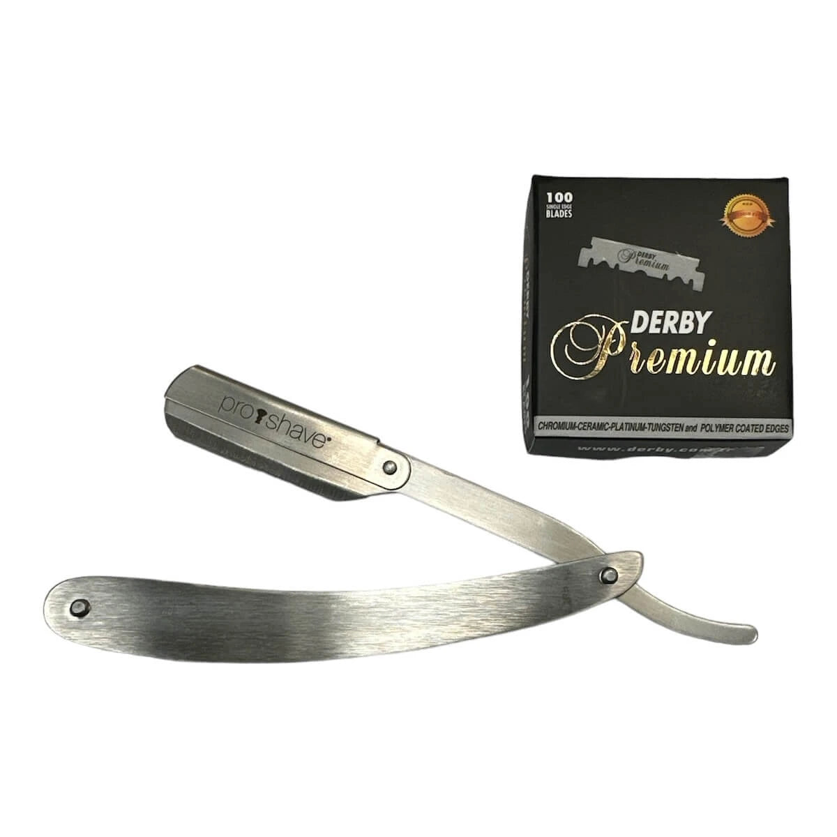 Proshave Straight Razor Til Udskiftelige Blade S3 Stål 100 Derby Klinger