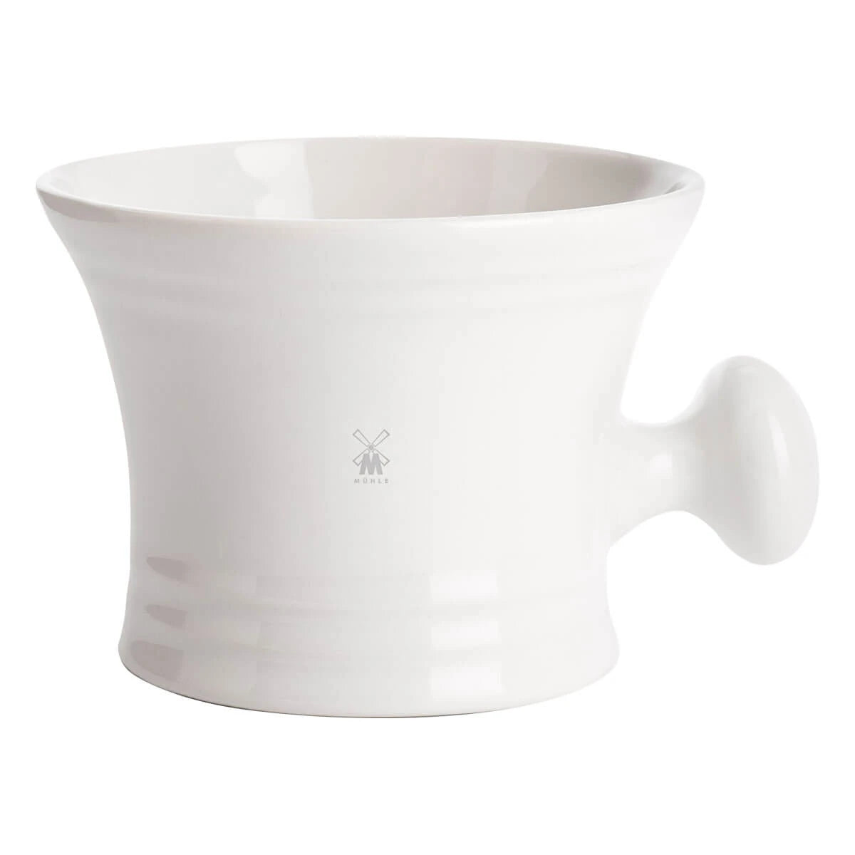 M? Hle Shaving Barberskål I Porcelæn Med Høj Kant Og Håndtag Hvid