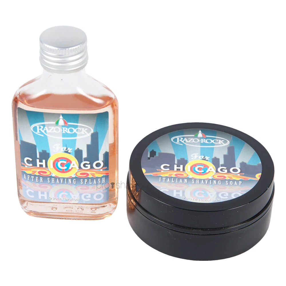 Razorock For Chicago Sæt Barbersæbe Og Aftershave