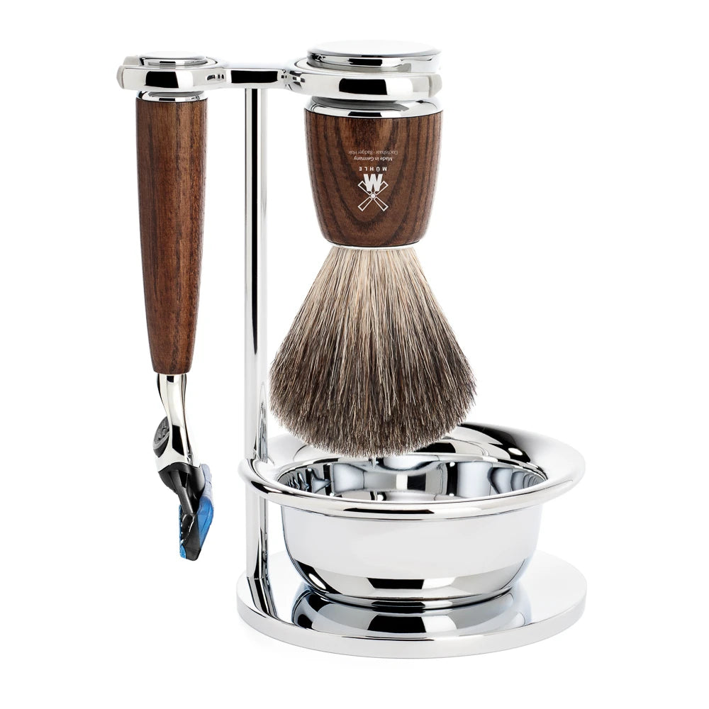 M? Hle Shaving Barbersæt Med Skraber Barberkost Holder Og Skål Rytmo Ask