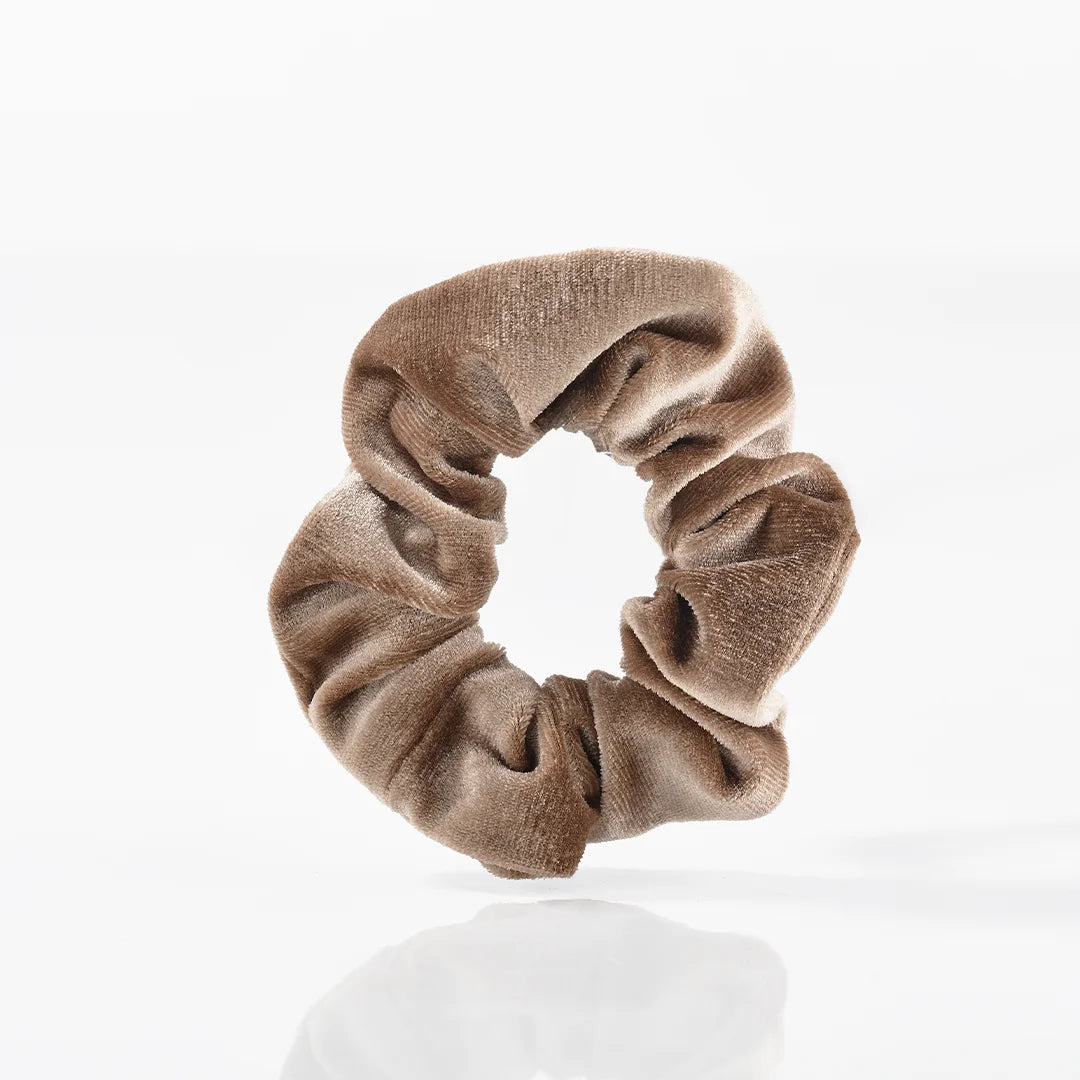 Velour Scrunchies   Beige