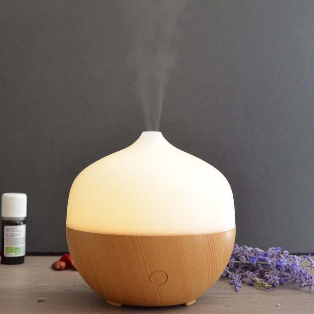 Aroma Diffuser Med Træ Look 120 Ml Ultralyd Til æteriske Olier  Automatisk Sluk  Blød Belysning   Hedenhus Boopi