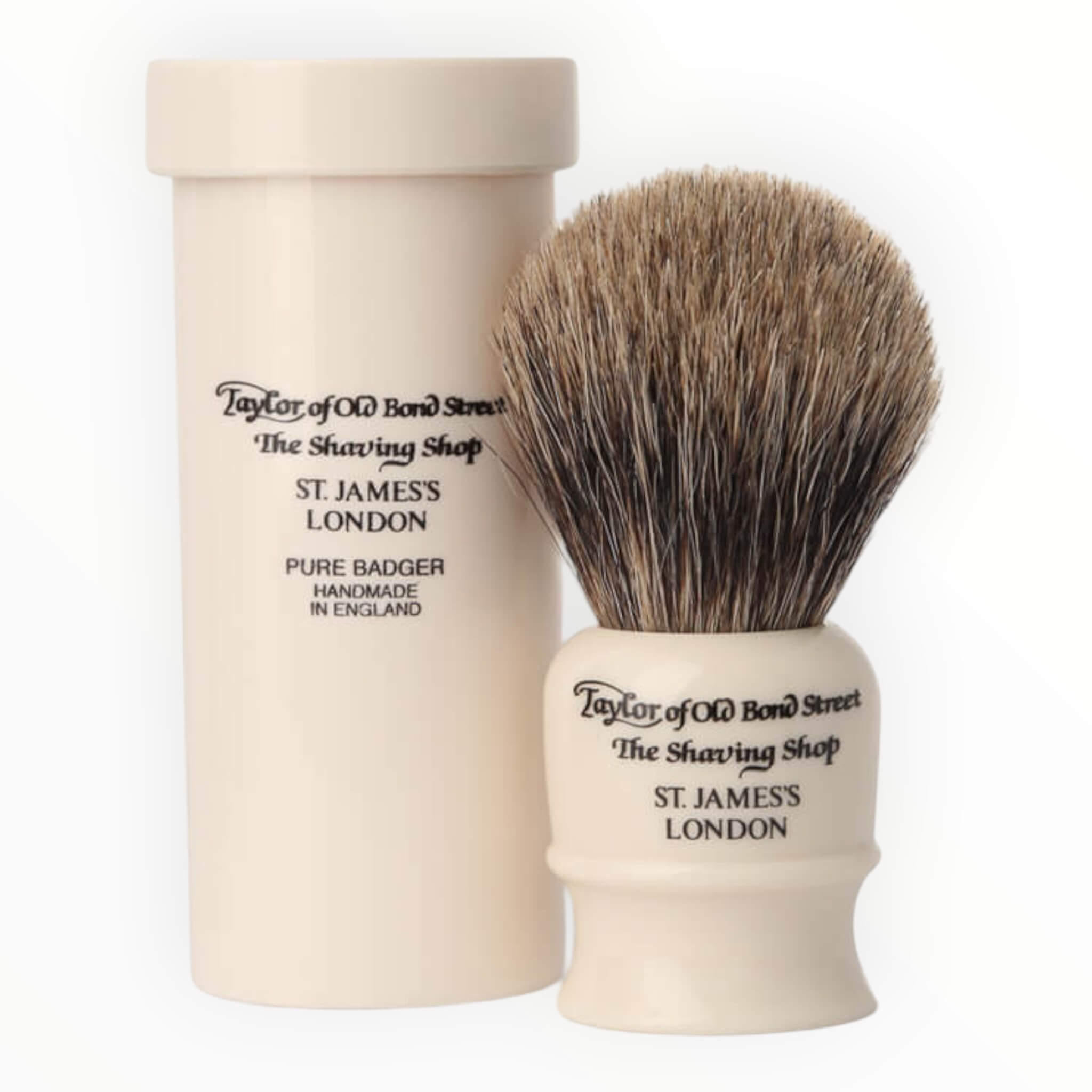 Taylor Of Old Bond Street Rejsebørste I Rør  Pure Badger  Ivory
