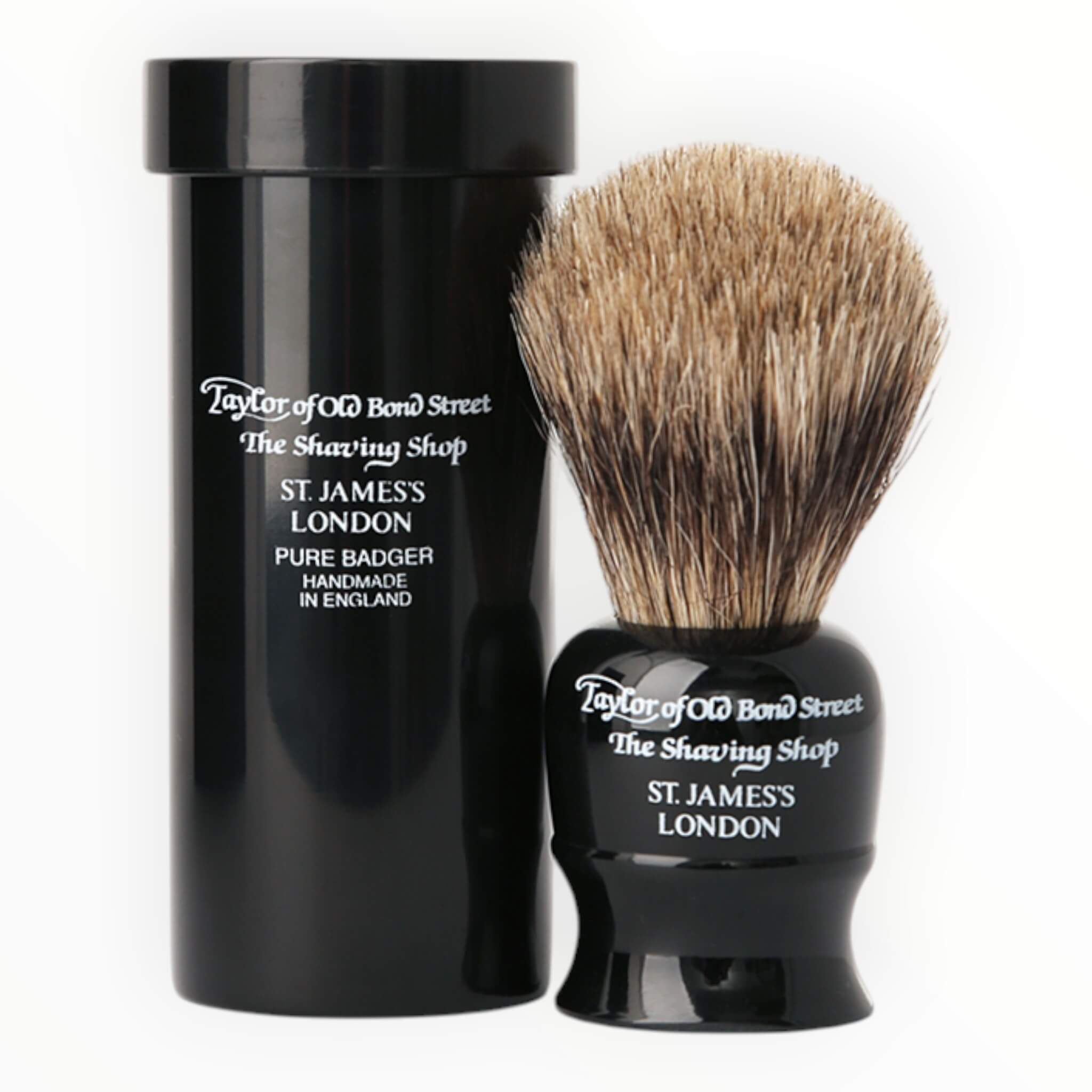 Taylor Of Old Bond Street Rejsebørste I Rør  Pure Badger  Sort